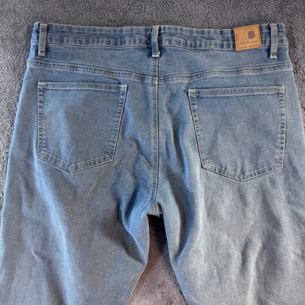 Overhauled Straight Leg Comfort Jeans Men's 38x26 Blue - Picture 3 of 9